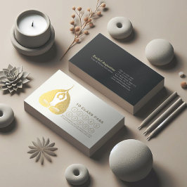 Cartão De Fidelidade Meditação de Classe Yoga Studio Passe Bodhi Leaf