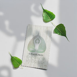 Cartão De Fidelidade Meditação de Classe Yoga Studio Passe Bodhi Leaf