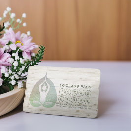 Cartão De Fidelidade Meditação de Classe Yoga Studio Passe Bodhi Leaf