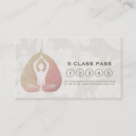 Cartão De Fidelidade Meditação de Classe Yoga Studio Passe Bodhi Leaf