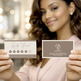 Cartão De Fidelidade Minimalist Neutral Beige Beauty Loyalty Card 