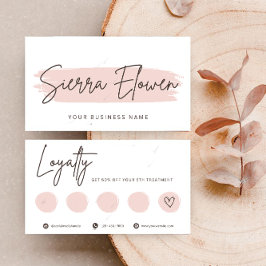Cartão de Fidelidade Minimalista Elegante Rosa com