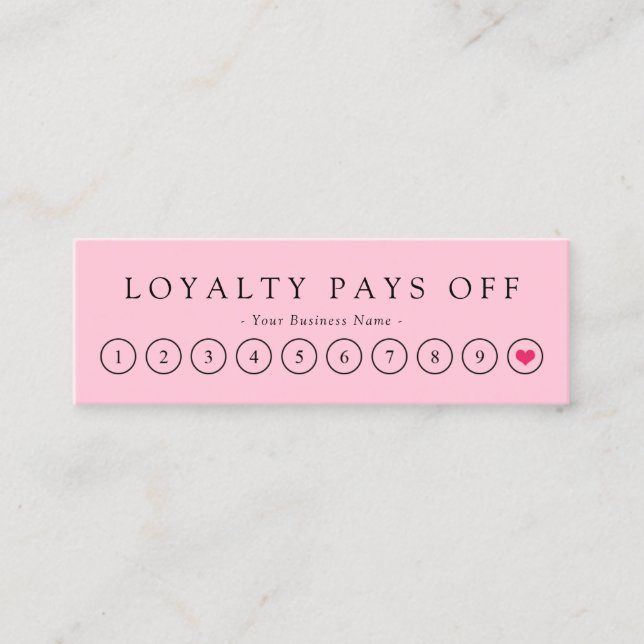 Cartão De Fidelidade Mínimo Punch de Lealdade a Rosa Negra (Frente)