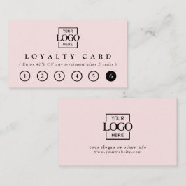 Cartão De Fidelidade Modern Elegant Blush Pink Business Logo Reward