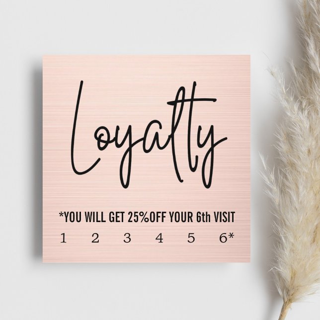 Cartão De Fidelidade Modern Elegant Faux Rose Gold Loyalty Card (Criador carregado)