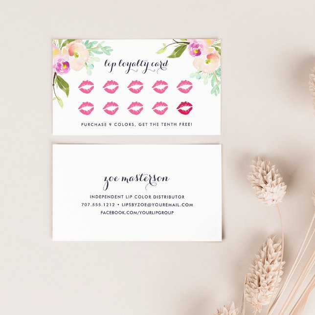 Cartão De Fidelidade Modern Floral | Bela lealdade (Criador carregado)