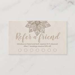 Cartão De Fidelidade Modern Massage Therapist Script Lotus Flower