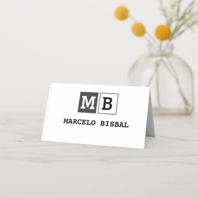 Cartão De Fidelidade Modern Minimal Typography White Paper Square (Frente)