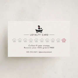 Cartão De Fidelidade Modern Neutral Mobile Dog Groomer Loyalty Card