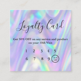 Cartão De Fidelidade Modern Pastel Holographic