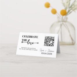 Cartão De Fidelidade Modern Script Love QR Code Note Card