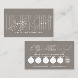 Cartão De Fidelidade Modern typography script reward  loyalty card
