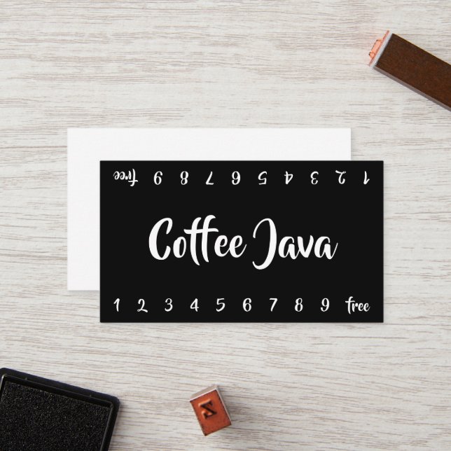 Cartão De Fidelidade Mountains Double Number Loyalty Coffee Punch-Card (Frente/Verso In Situ)