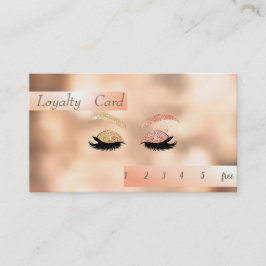 Cartão De Fidelidade Na moda Glittery Faux Lashes Bokeh Loyalh Card