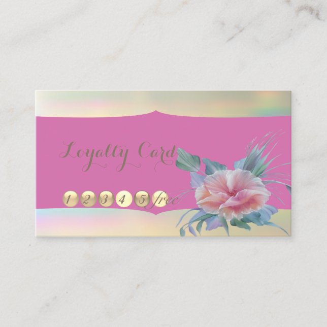 Cartão De Fidelidade Na moda moderno,Cartão de Lealdade de Flor (Frente)