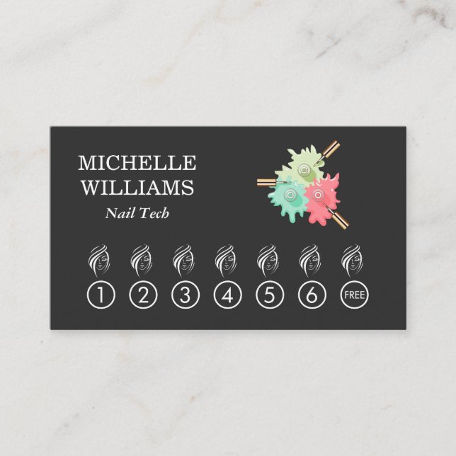 Cartão De Fidelidade Nail Poli | Placa de aperto (Frente)