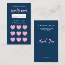 Navy Blue Reward Loyalty Card Thank You Card