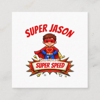 Cartão De Fidelidade Nome de Super-Herói Personalizado para Crianças