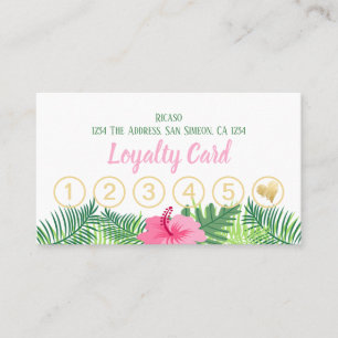 Cartão De Fidelidade Nomeação da flor tropical 6a personalizada