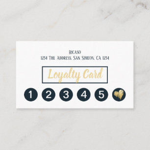 Cartão De Fidelidade Nomeação do coração Dourado 6a personalizada