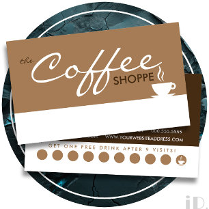 Cartão De Fidelidade o programa COFFEE (personalizável a cores)
