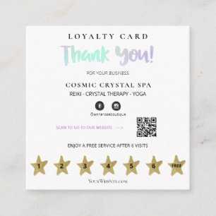 Cartão De Fidelidade *~* Obrigado QR Reward Stars Flat Loyalty Card