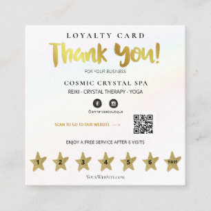 Cartão De Fidelidade *~* Obrigado Rainbow QR Punch