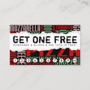 Cartão De Fidelidade Obtenha um PIZZA SLICE grátis