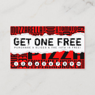 Cartão De Fidelidade Obtenha um SLICE DE PIZZA
