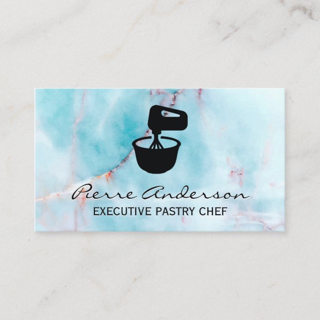 Cartão De Fidelidade Oceano Granito Mármaco Misturando Fundo de Tigela (Frente)