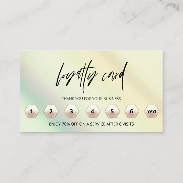 Cartão De Fidelidade *~* Ombre Pastel Obrigado Recompensa o LOGO QR. (Frente)