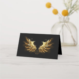 Cartão De Fidelidade Ouro Angel Wings sobre fundo preto