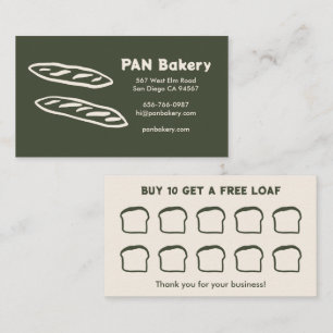 Cartão De Fidelidade Padaria de Pão Sourdough RECOMPENSAS Desenhadas à