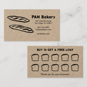 Cartão De Fidelidade Padaria de Pão Sourdough RECOMPENSAS Desenhadas à