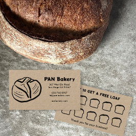 Cartão De Fidelidade Padaria de Pão Sourdough RECOMPENSAS Desenhadas à