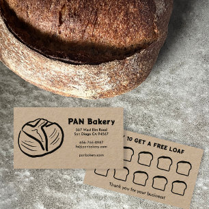 Cartão De Fidelidade Padaria de Pão Sourdough RECOMPENSAS Desenhadas à