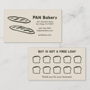 Cartão De Fidelidade Padaria de Pão Sourdough RECOMPENSAS Desenhadas à