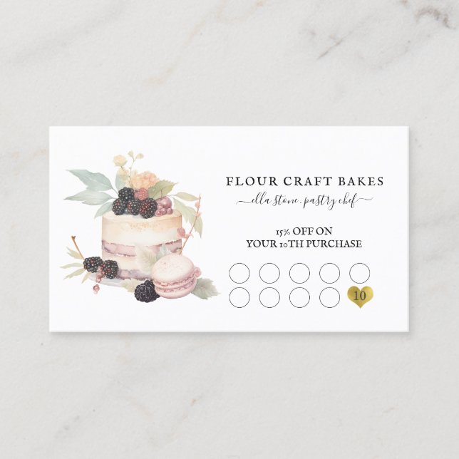 Cartão De Fidelidade padaria pastelaria pastelaria cozinheira pastelari (Frente)