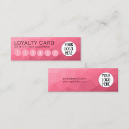 Cartão De Fidelidade Padrão de malha geométrica rosa personalizado com