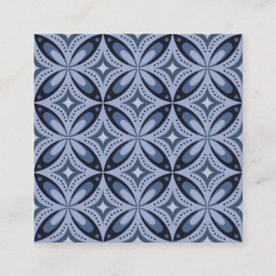 Cartão De Fidelidade Padrão Geométrico Azul Estilo Retro