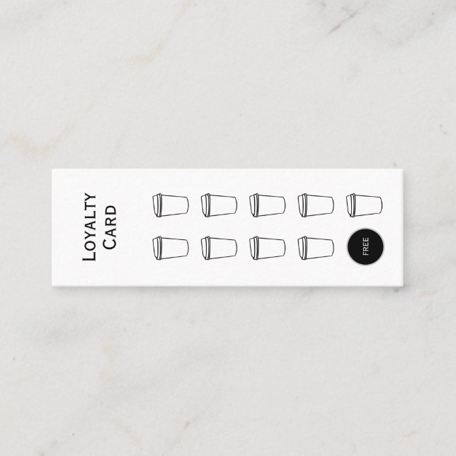 Cartão de fidelidade para café, limpo e simples, o (Frente)
