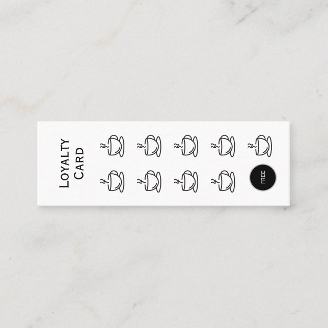 Cartão de fidelidade para copa de café, orçamento  (Frente)