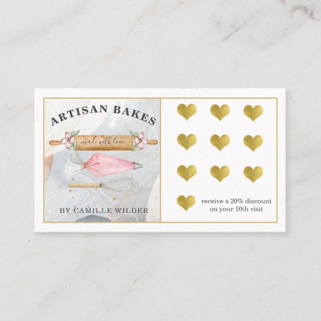 Cartão de fidelidade para cozinheiros pastelaria (Frente)