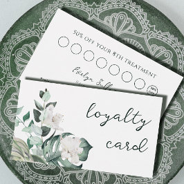cartão de fidelidade para flores brancas emerald g