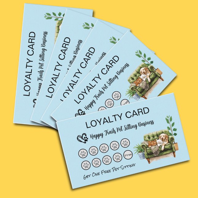 Cartão de Fidelidade para Passeadores de Cães e Cu (Pet Care Business Loyalty cards)