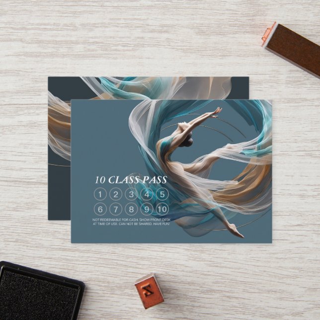 Cartão De Fidelidade Passagem de Classe de Instrutor de Ioga Aérea Chic (Frente/Verso In Situ)