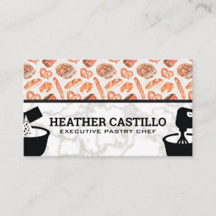 Cartão De Fidelidade Pastas Pão Misturar Bowl e Ingredientes