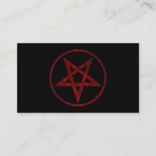 Cartão De Fidelidade Pentagrama do diabo vermelho
