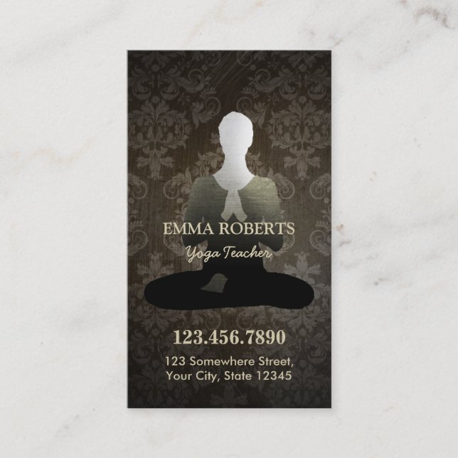 Cartão De Fidelidade Perfurador da lealdade da ioga & da mediação do (Frente)