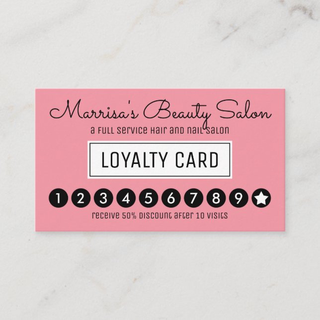 Cartão De Fidelidade Perfurador feminino do disconto da lealdade do (Frente)